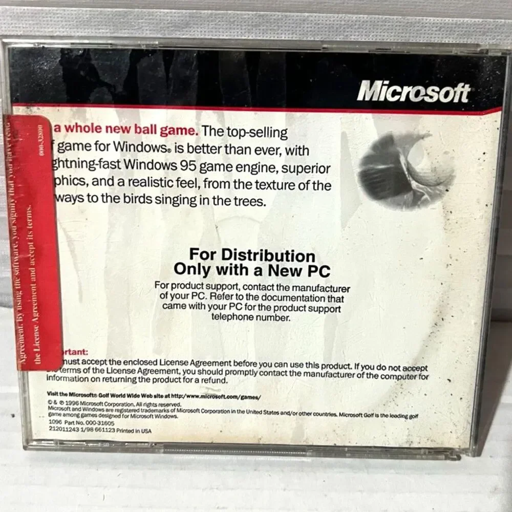 Microsoft Golf Windows 95 Version New Sealed! RARE!